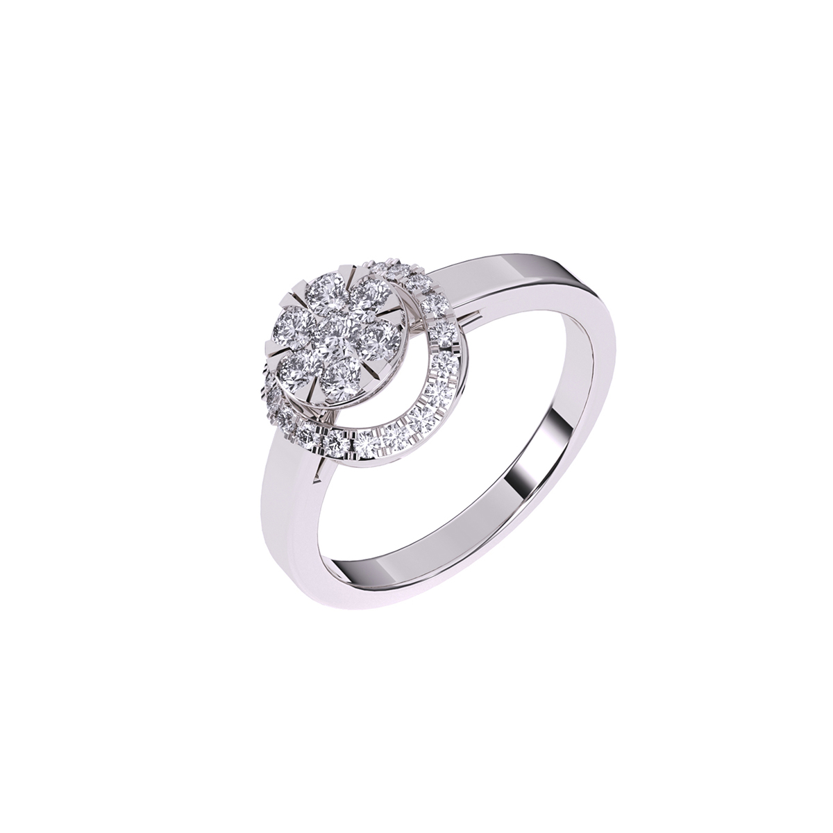 Amazing Round Halo Diamond Engagement Ring